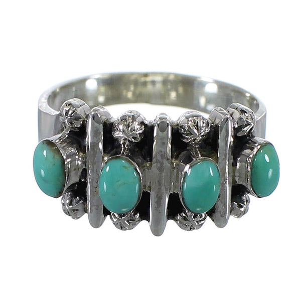 Authentic Sterling Silver Southwest Turquoise Ring Size 6-3/4 RX60632